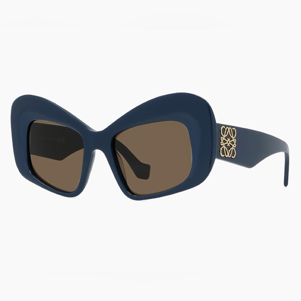Loewe Women's Navy Sunglasses with Gold Accent (NWT)